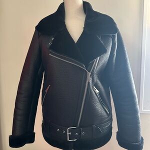 Shearling moto jacket